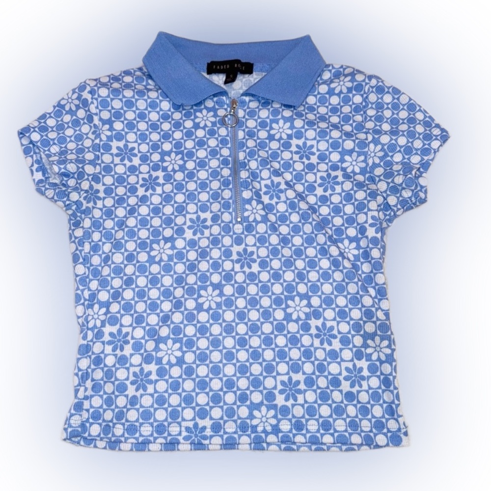 Blue Preppy crop top